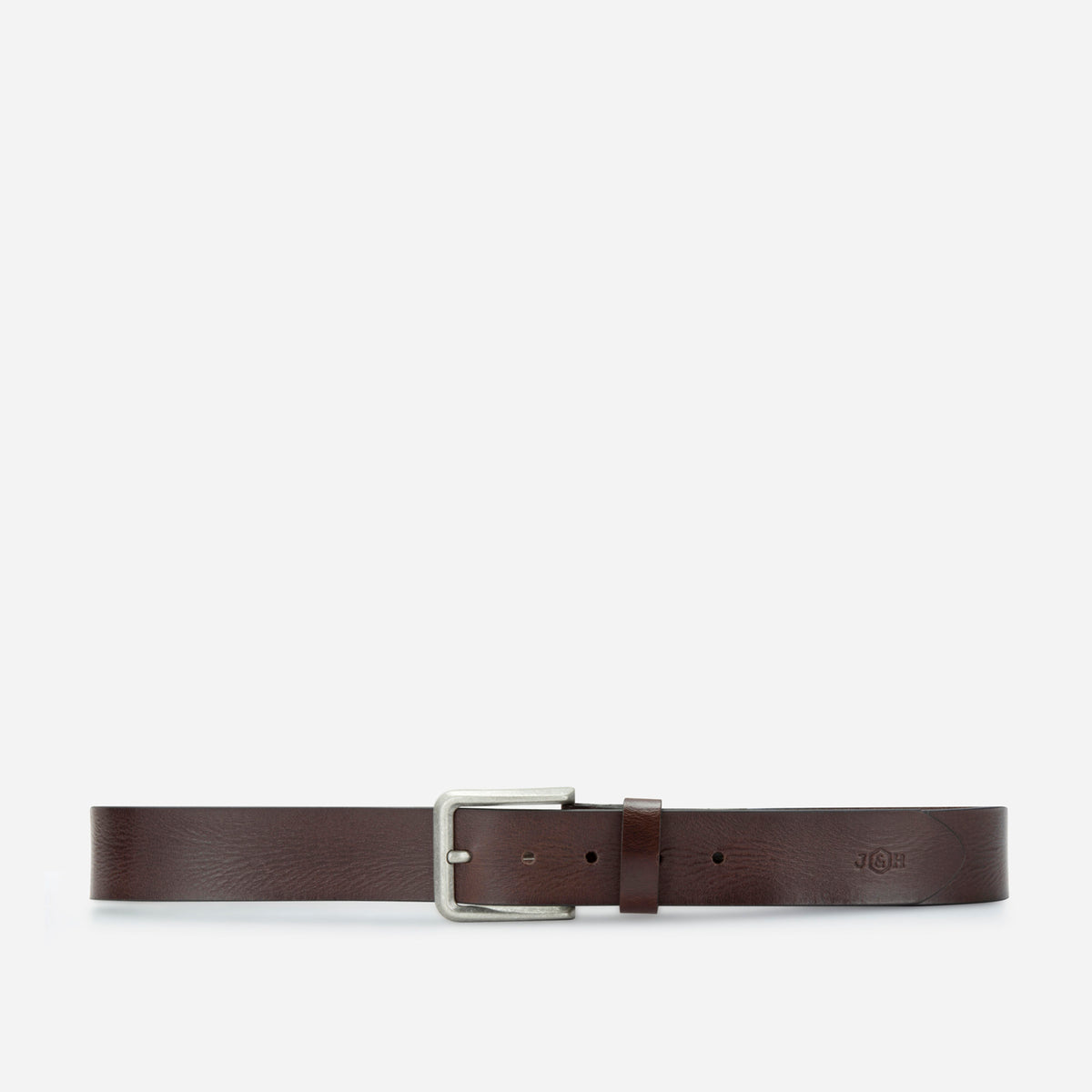 Brown full-grain leather Lyon belt, full length view, Jekyll & Hide