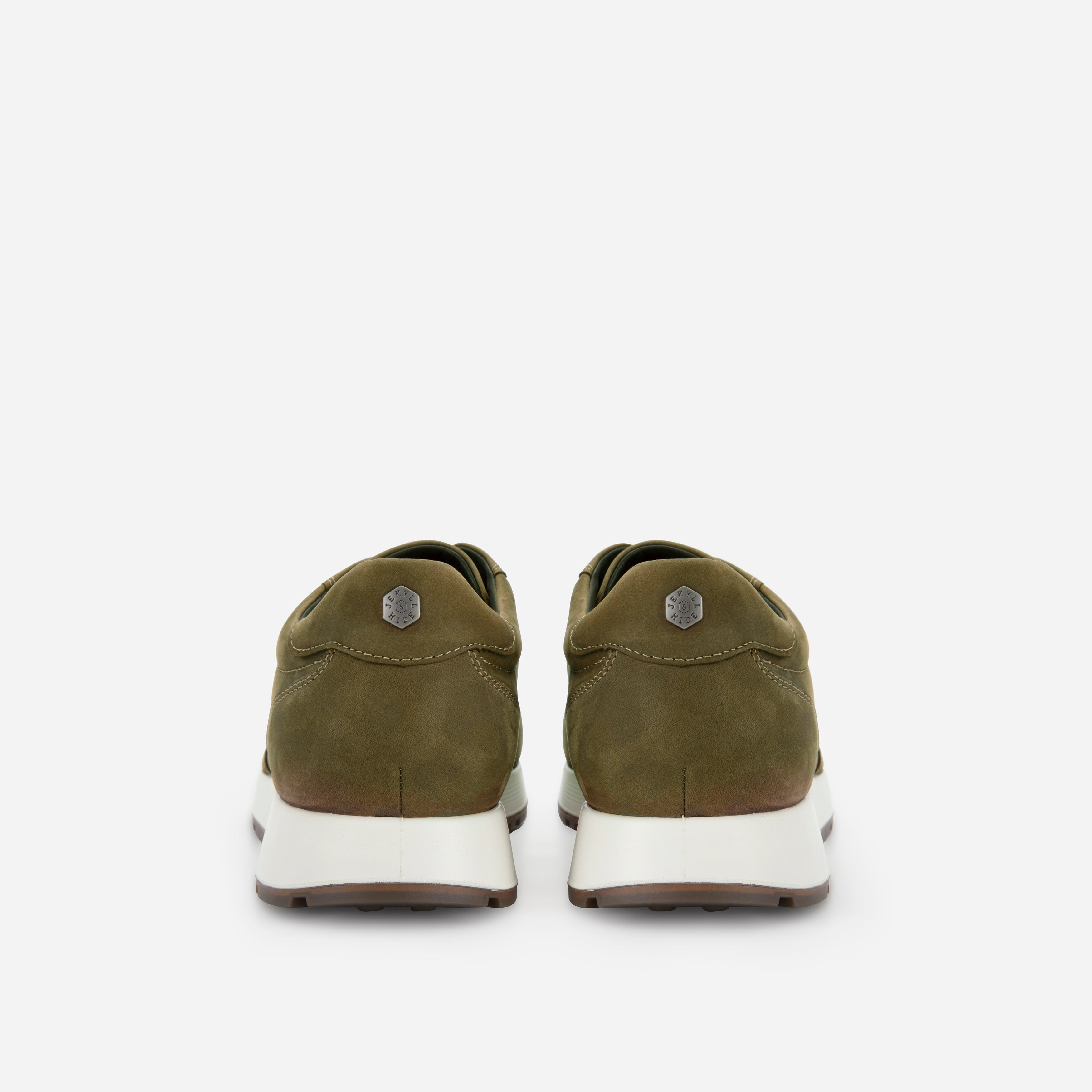 Khaki leather sneaker, detail view – Jekyll & Hide