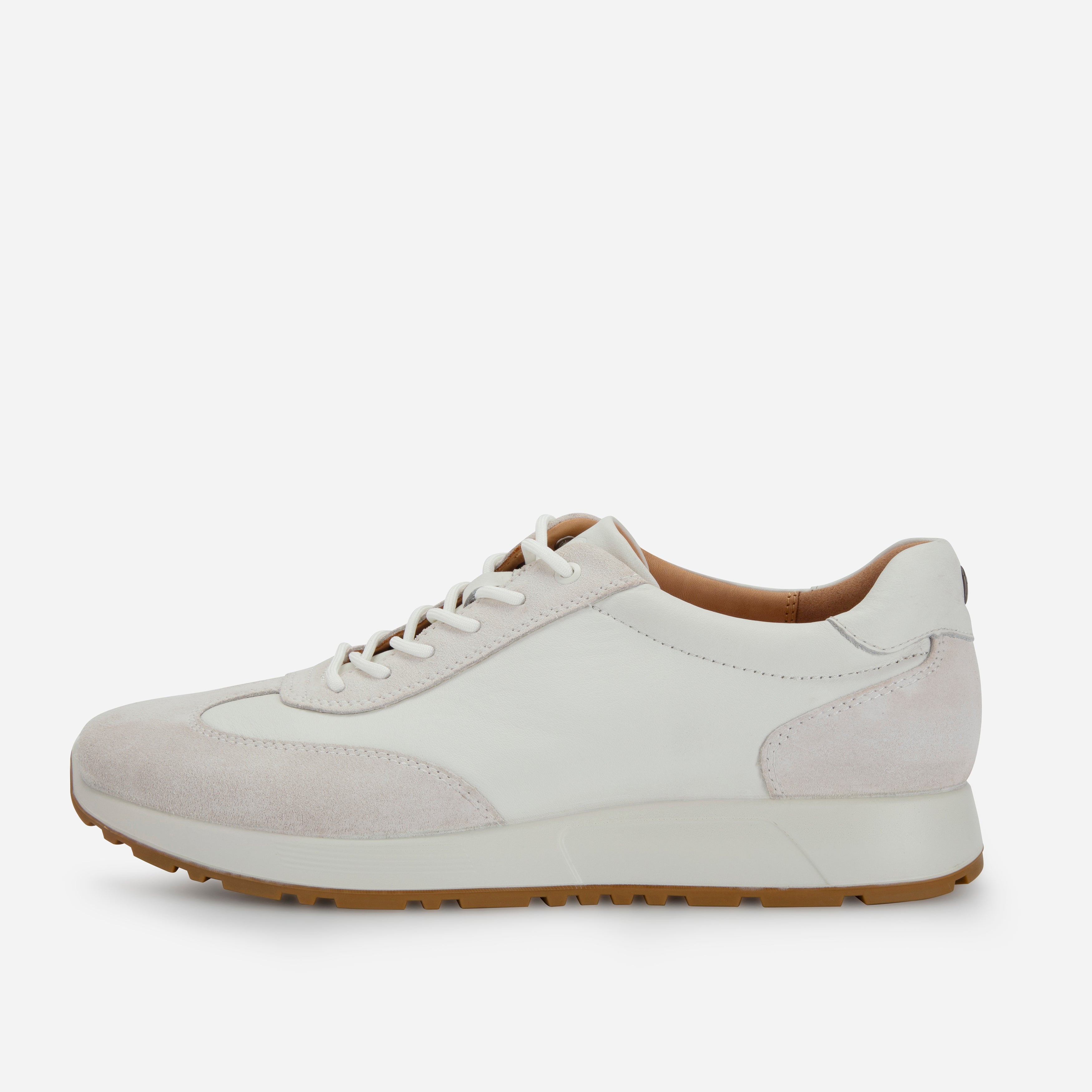 White leather sneaker, side view – Jekyll & Hide