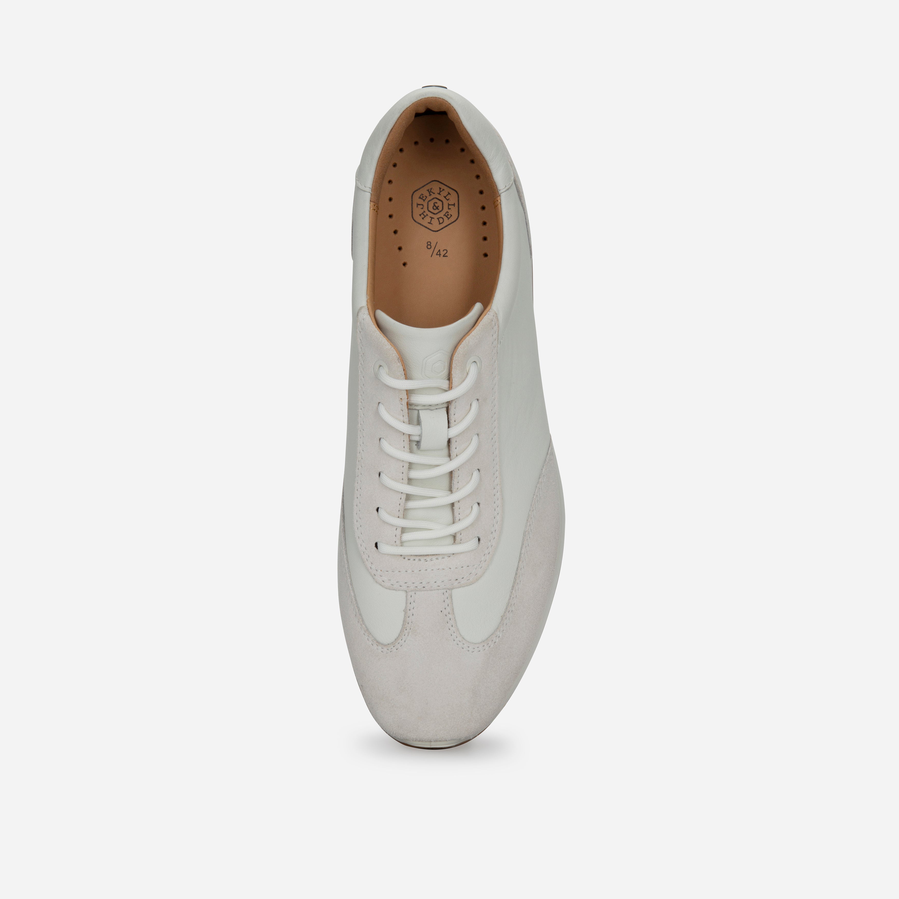 White leather sneaker, detail view – Jekyll & Hide