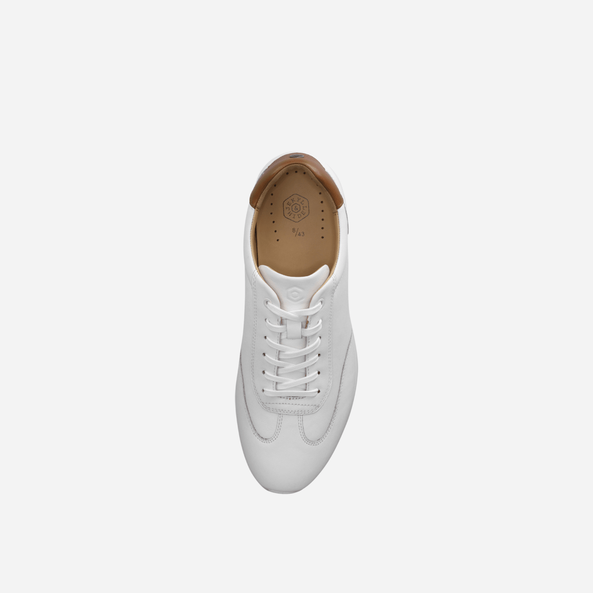Beaumont black men's leather sneakers by Jekyll & Hide - close-up detail