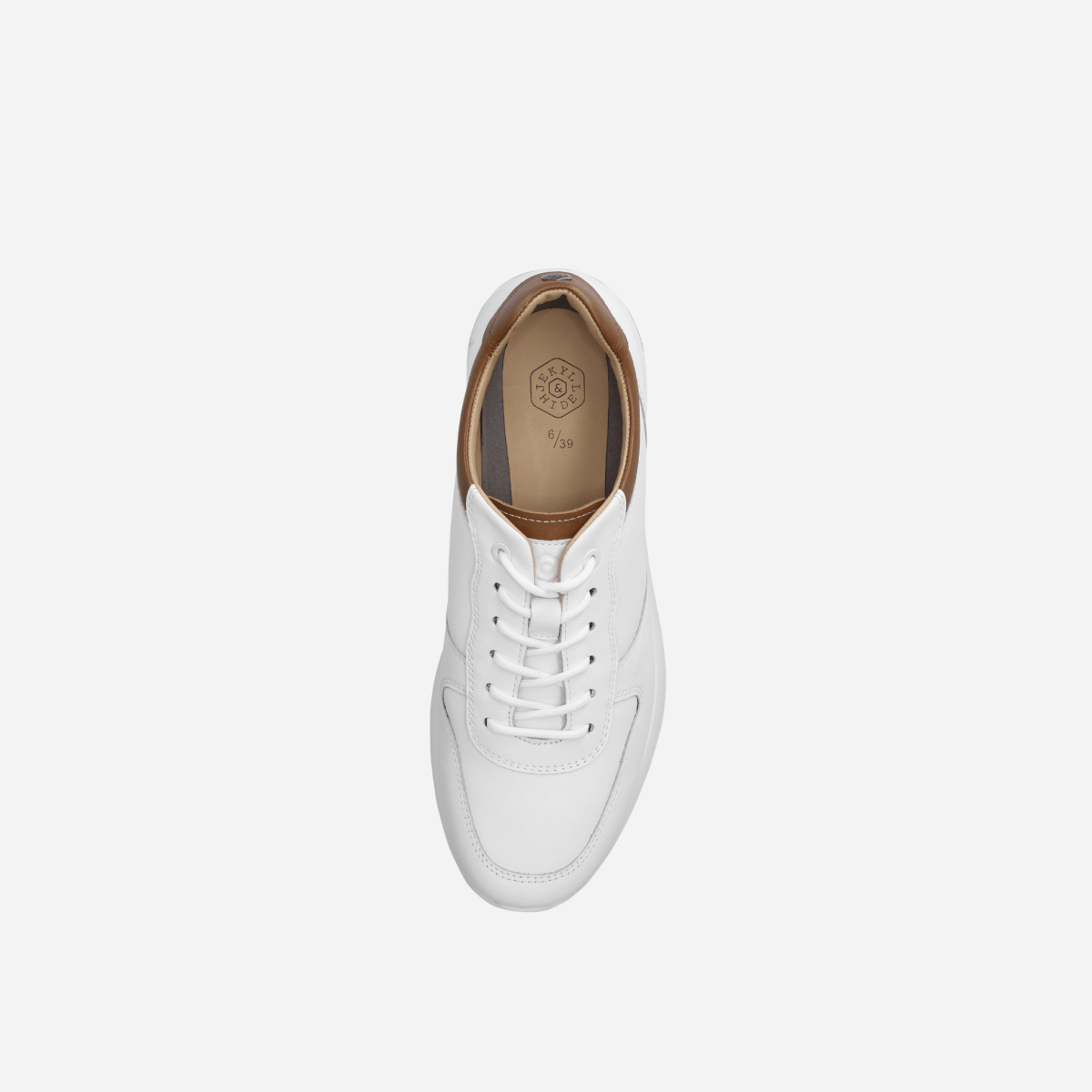 Beaumont black leather sneakers by Jekyll & Hide - back view