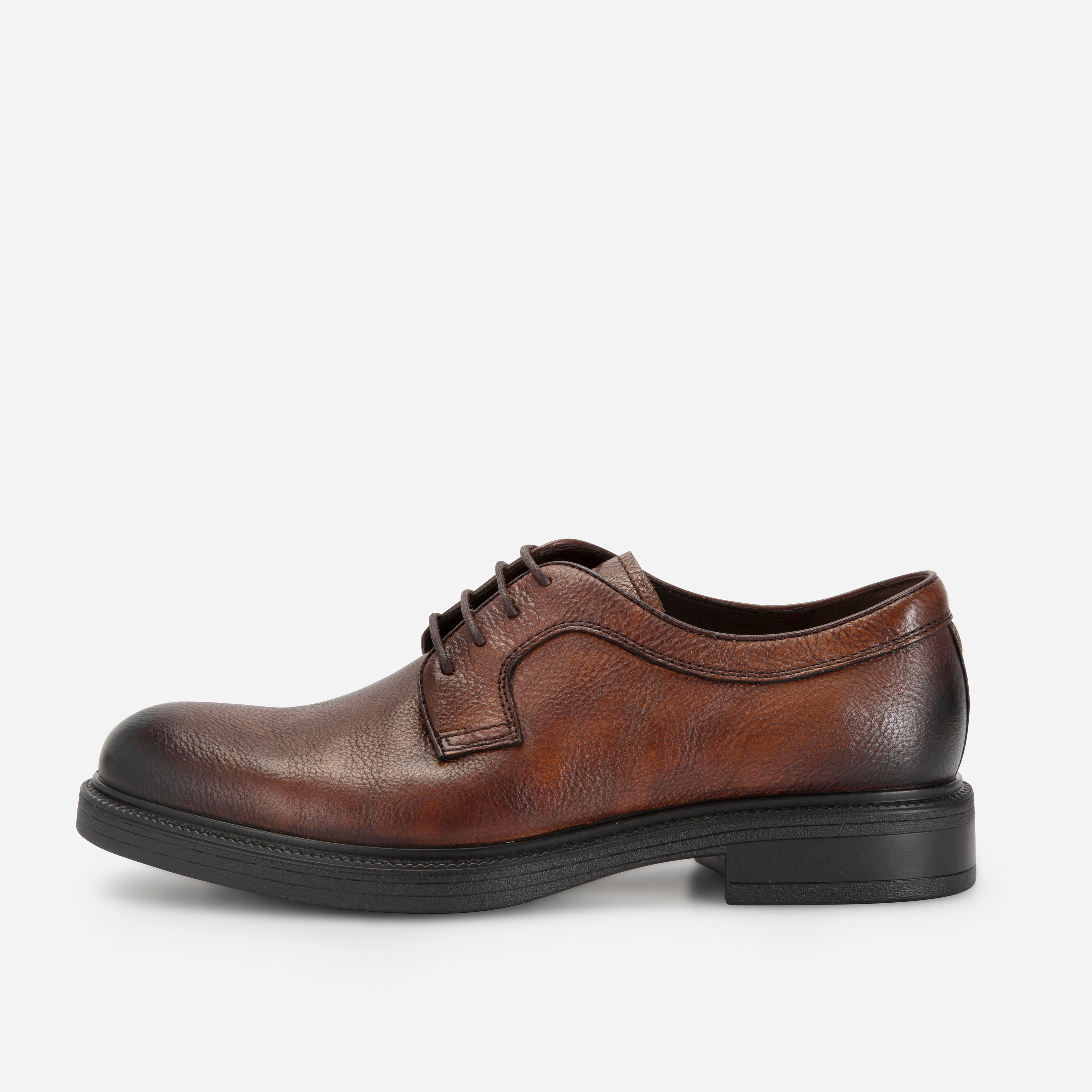 Brown leather Oxford derby lace-up shoe, side view – Jekyll & Hide