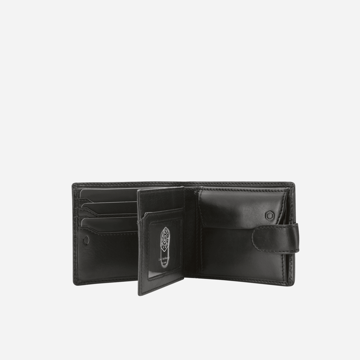 OXFORD black men's leather wallet by Jekyll & Hide - close-up detail