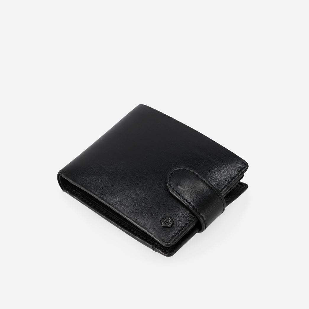 Bifold Wallet with Coin and Tab Closure