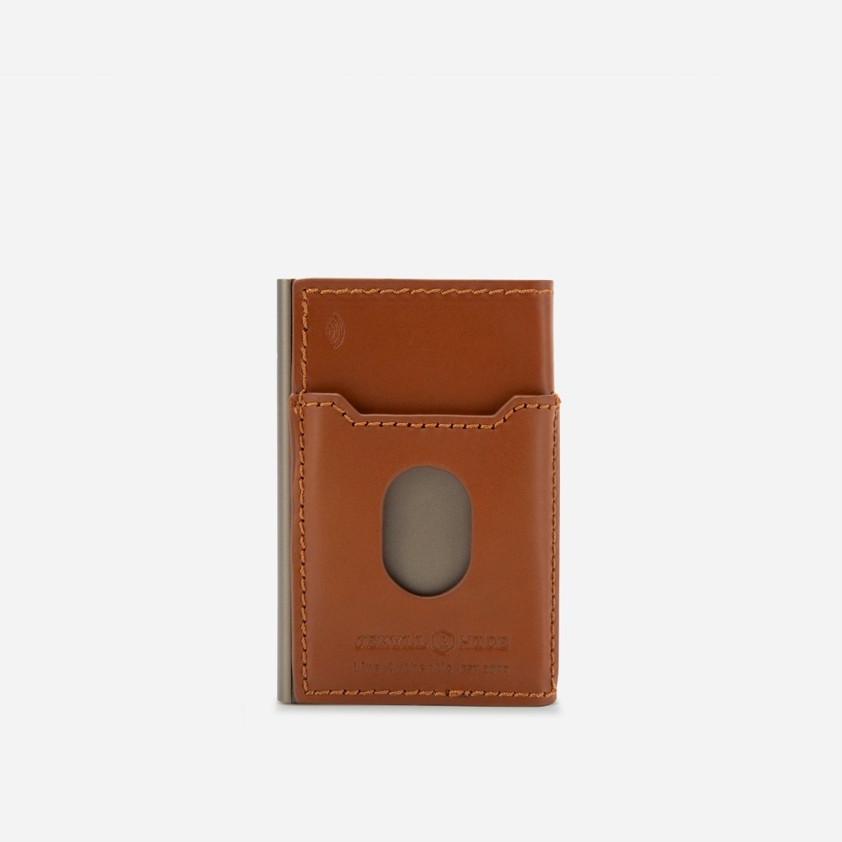Thermo leather card holder by Jekyll & Hide - stitching detail