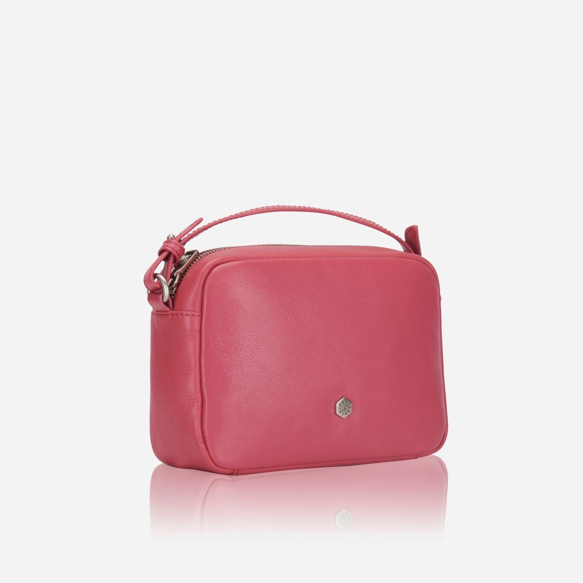 Slim Ladies Leather Crossbody, Flamingo