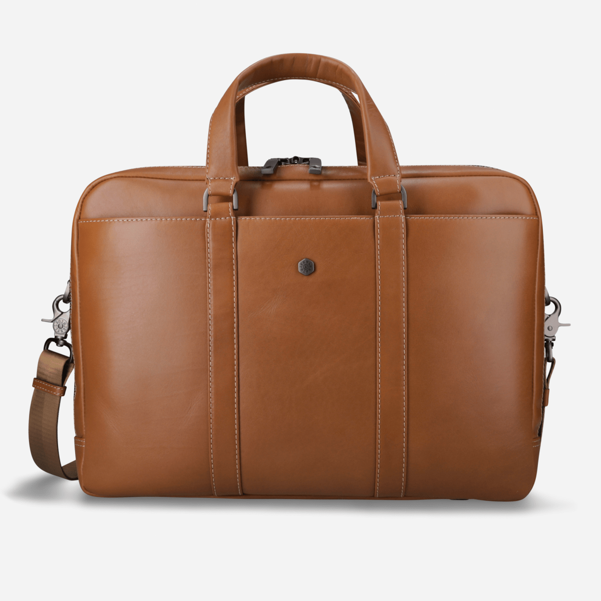 Norwegian tobacco men's briefcase by Jekyll & Hide - hardware detail