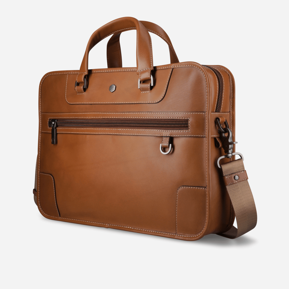 Norwegian colt leather briefcase by Jekyll & Hide - side view