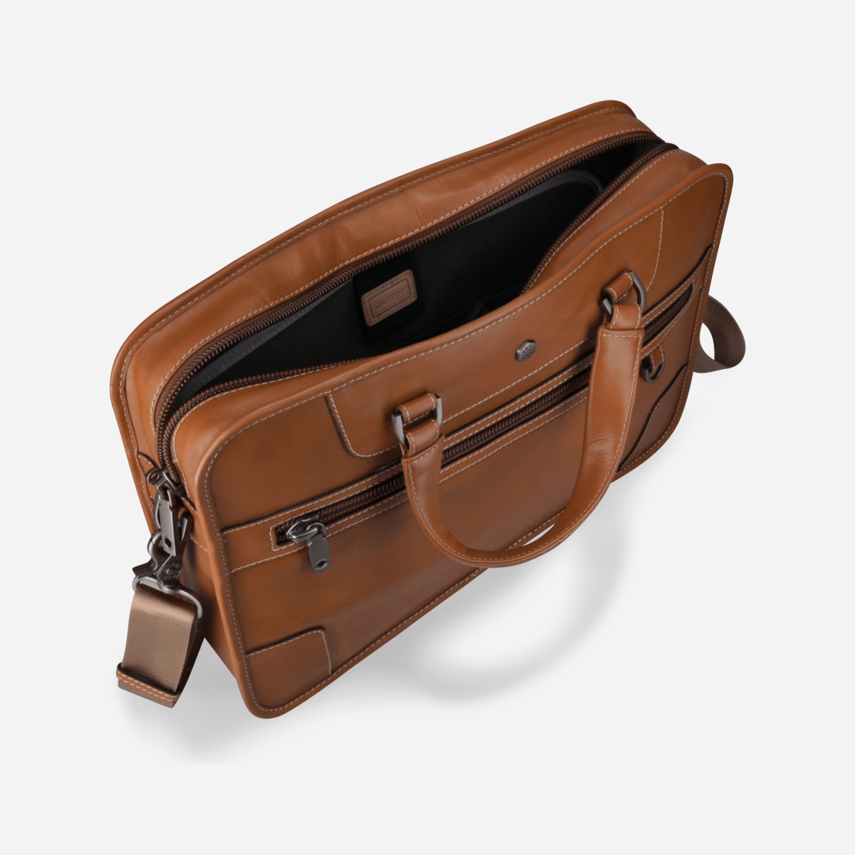 Norwegian colt leather briefcase by Jekyll & Hide - back view