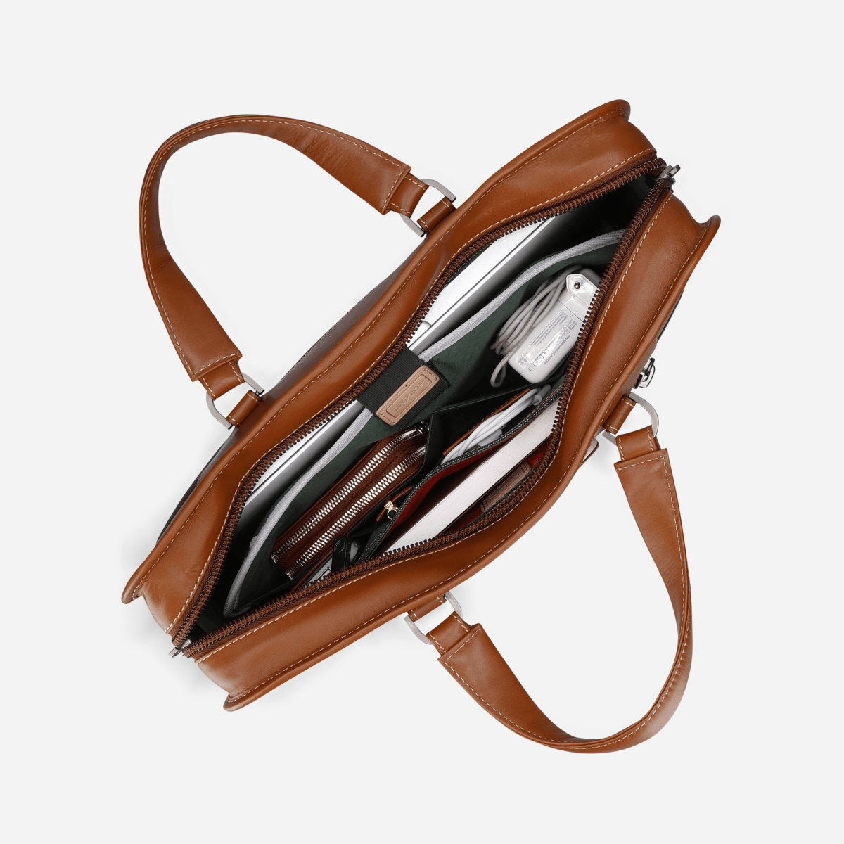 Norwegian colt leather briefcase by Jekyll & Hide - interior detail