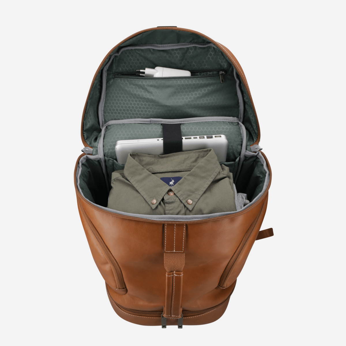 MONTANA full-grain leather backpack by Jekyll & Hide - interior detail