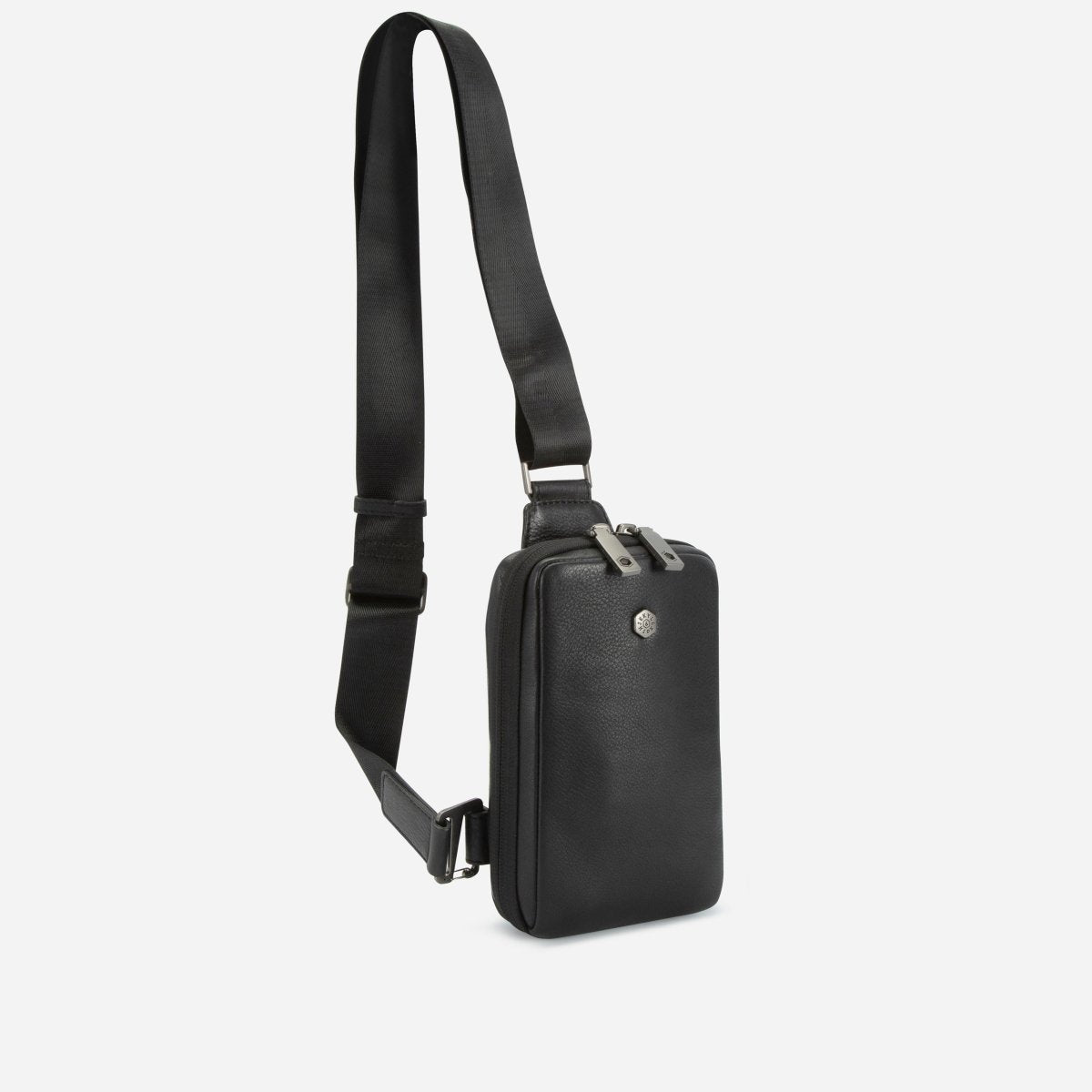 Norwegian black men's leather crossbody bag by Jekyll & Hide