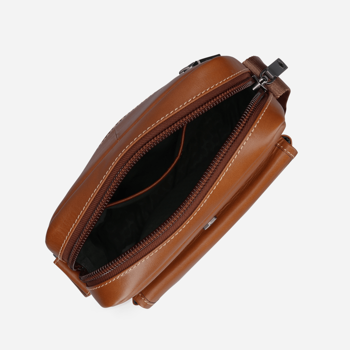 Norwegian Mocha Men's Leather Crossbody Organiser | Jekyll & Hide