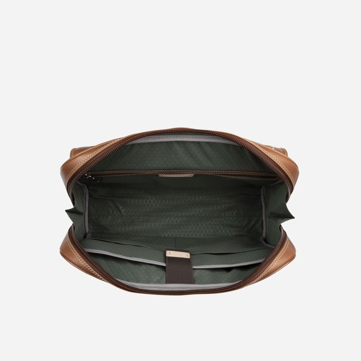 Large Multi Compartment laptop Briefcase in tan colour- Jekyll and Hide SA, inside image