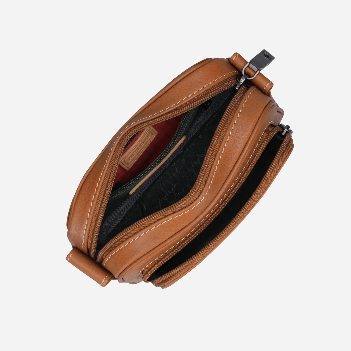Norwegian black men's leather crossbody bag by Jekyll & Hide - back view