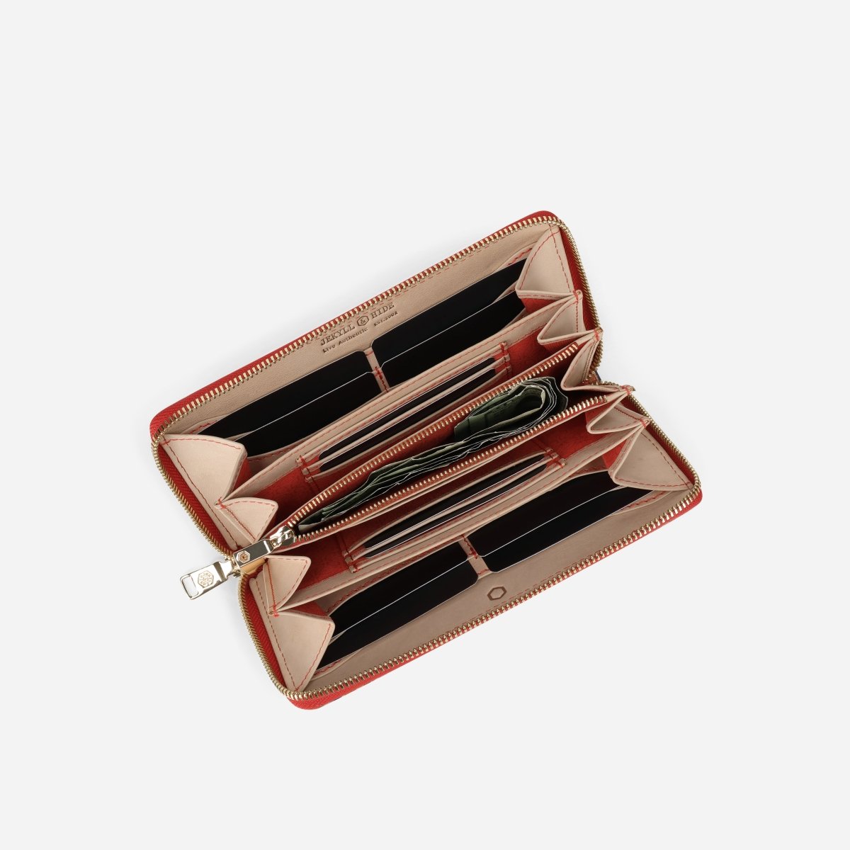 ZULU black leather large purse by Jekyll & Hide - side view
