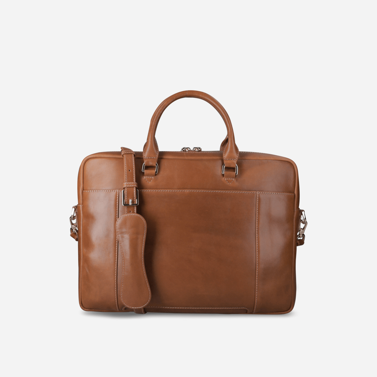 Paris red leather briefcase by Jekyll & Hide - close-up detail