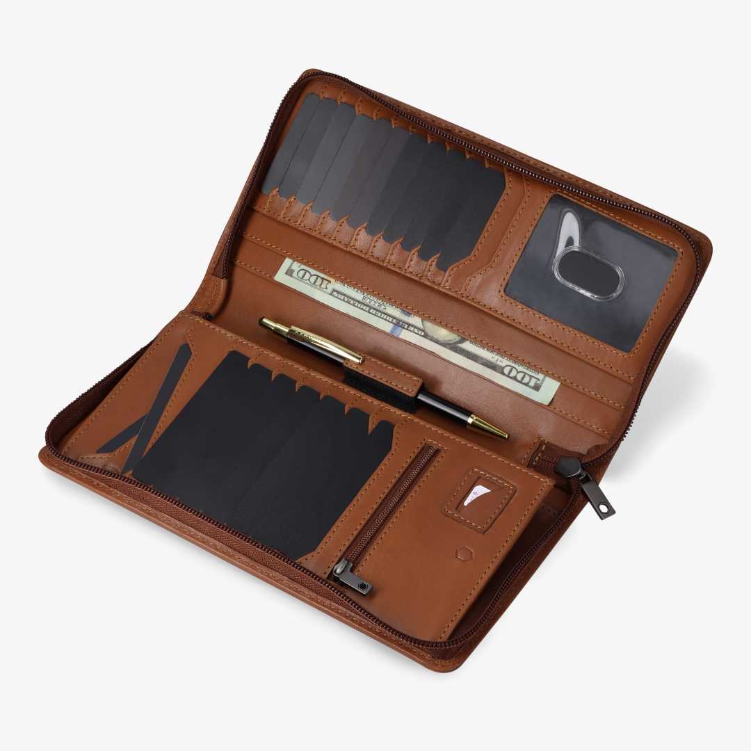 Large Zip-Around Travel And Passport Organiser