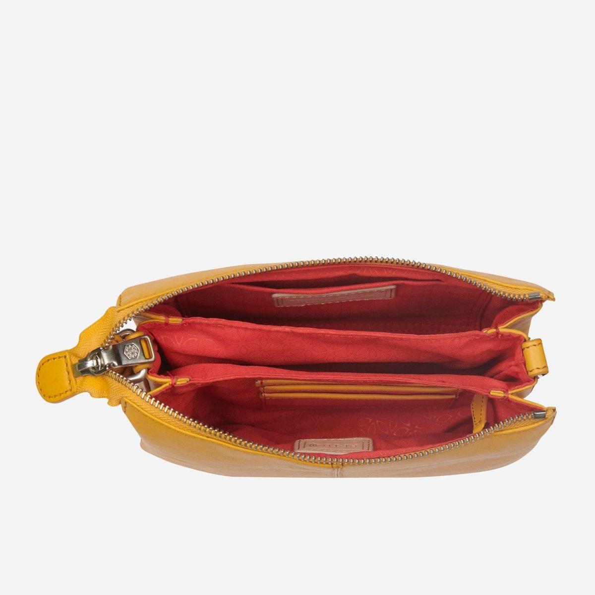 Slim Ladies Leather Crossbody, Amber