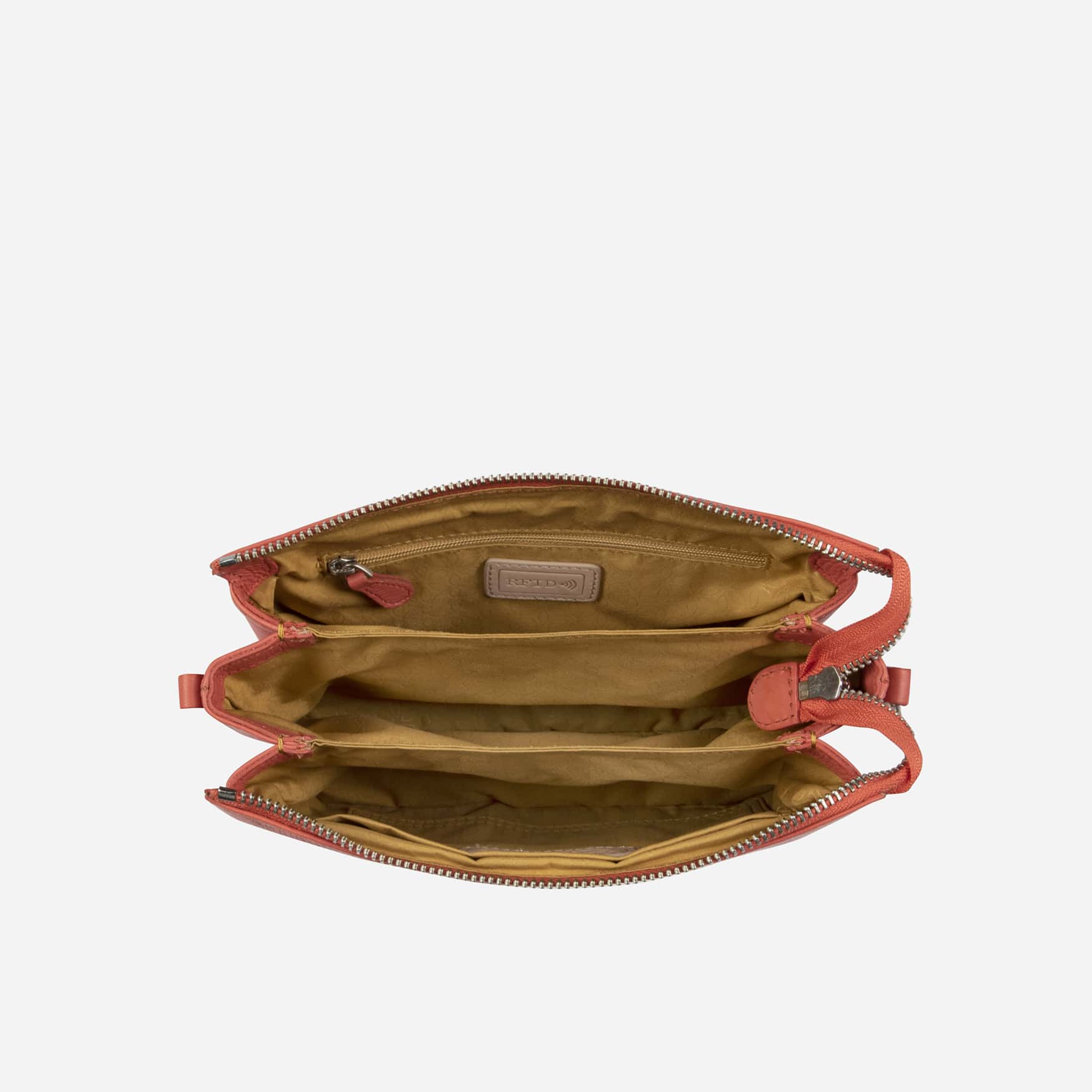 Slim Ladies Leather Crossbody, Apricot