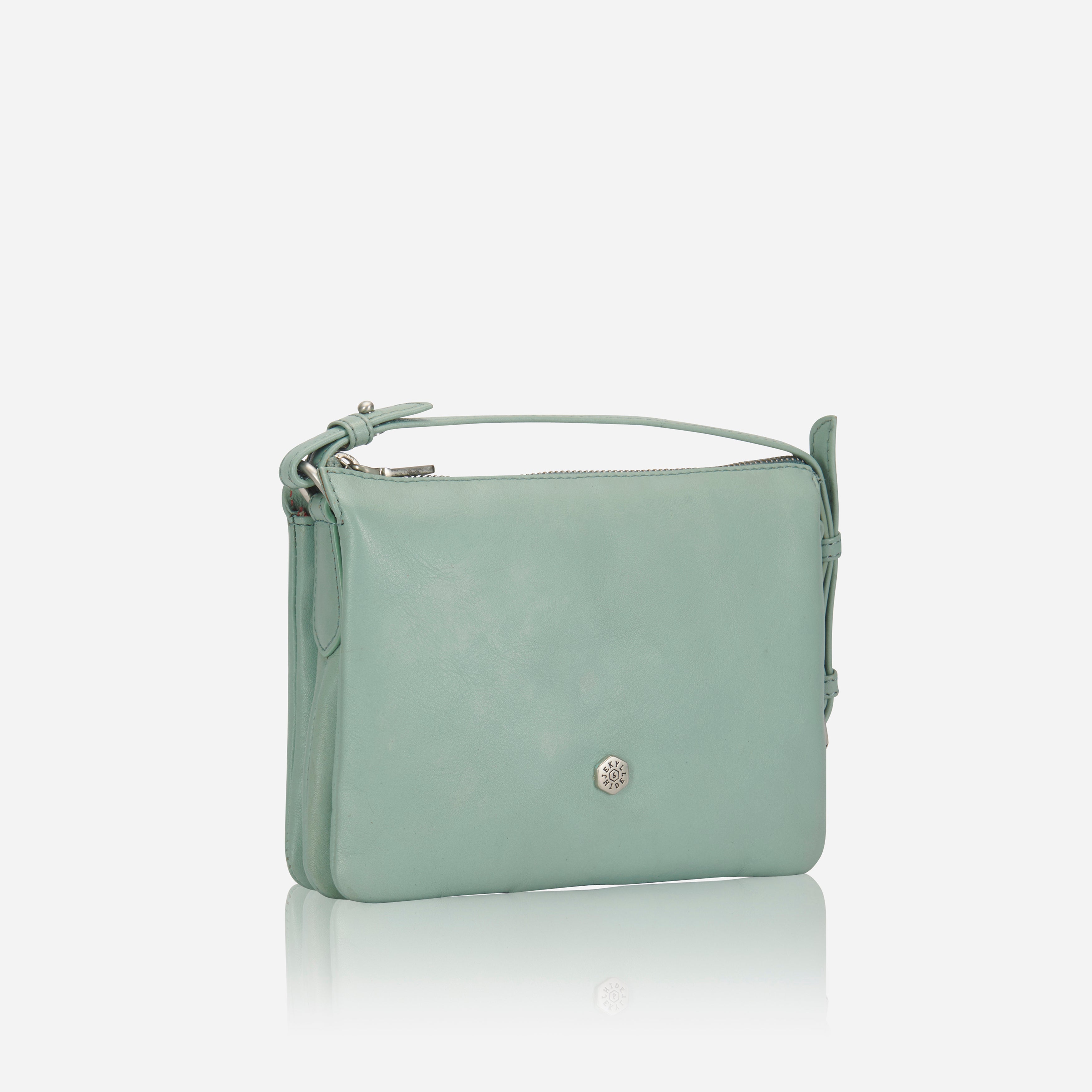 Slim Ladies Leather Crossbody, Eucalyptus