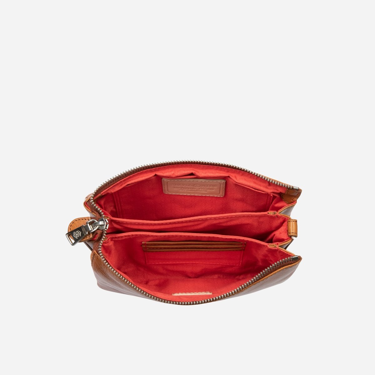 Slim Ladies Leather Crossbody, Tan