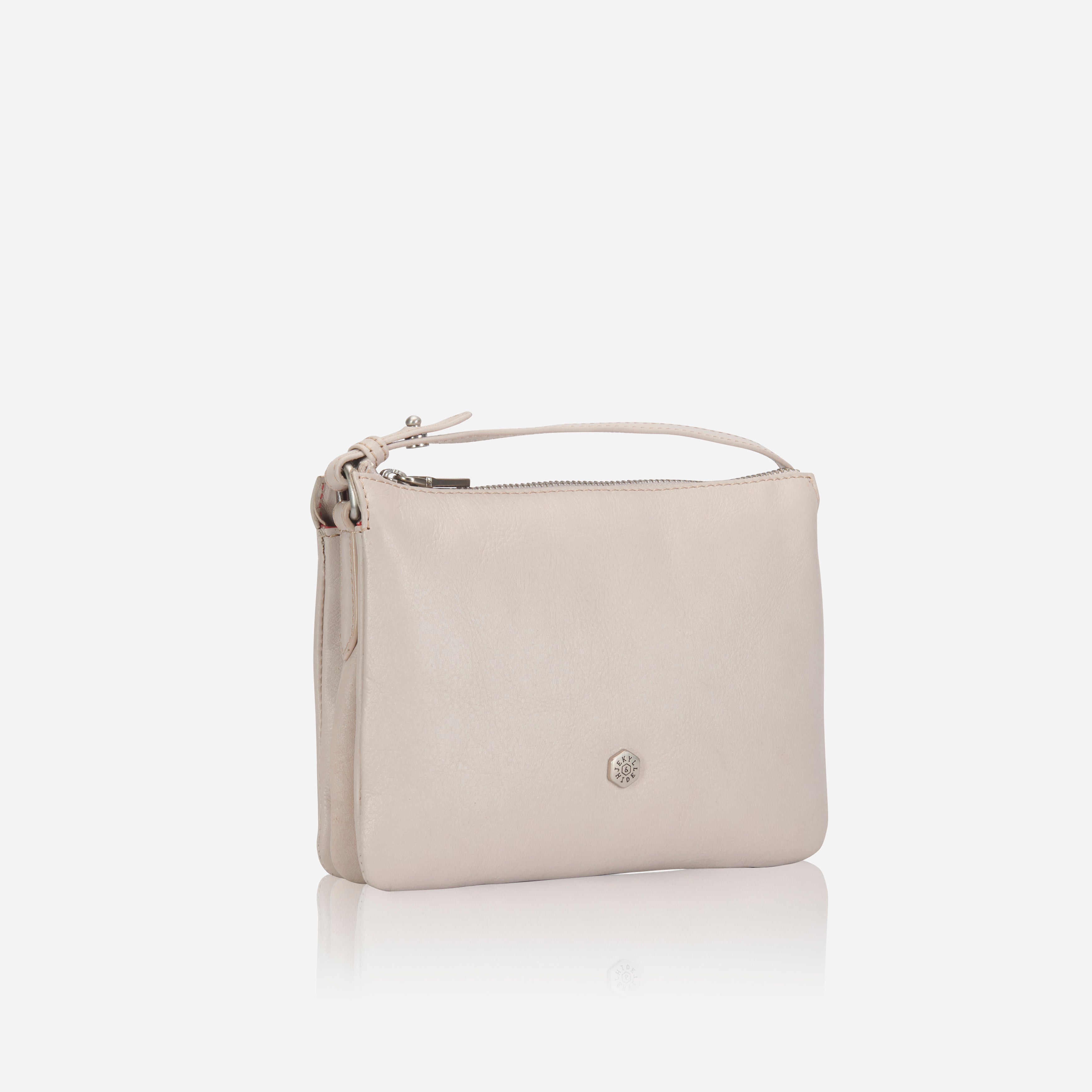Slim Ladies Leather Crossbody, Pebble