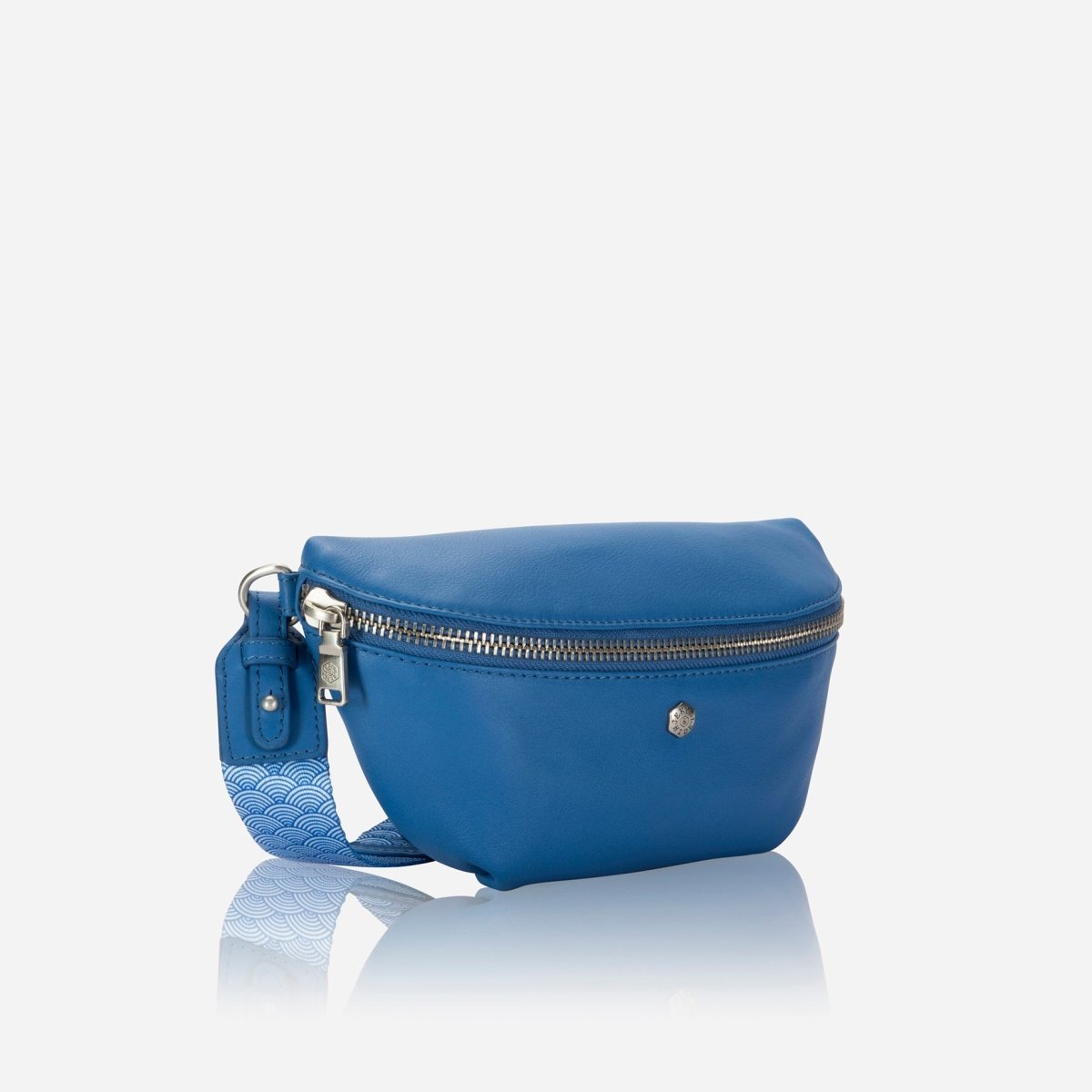 Osaka Slim Ladies Leather Waist Bag, Sea Glass