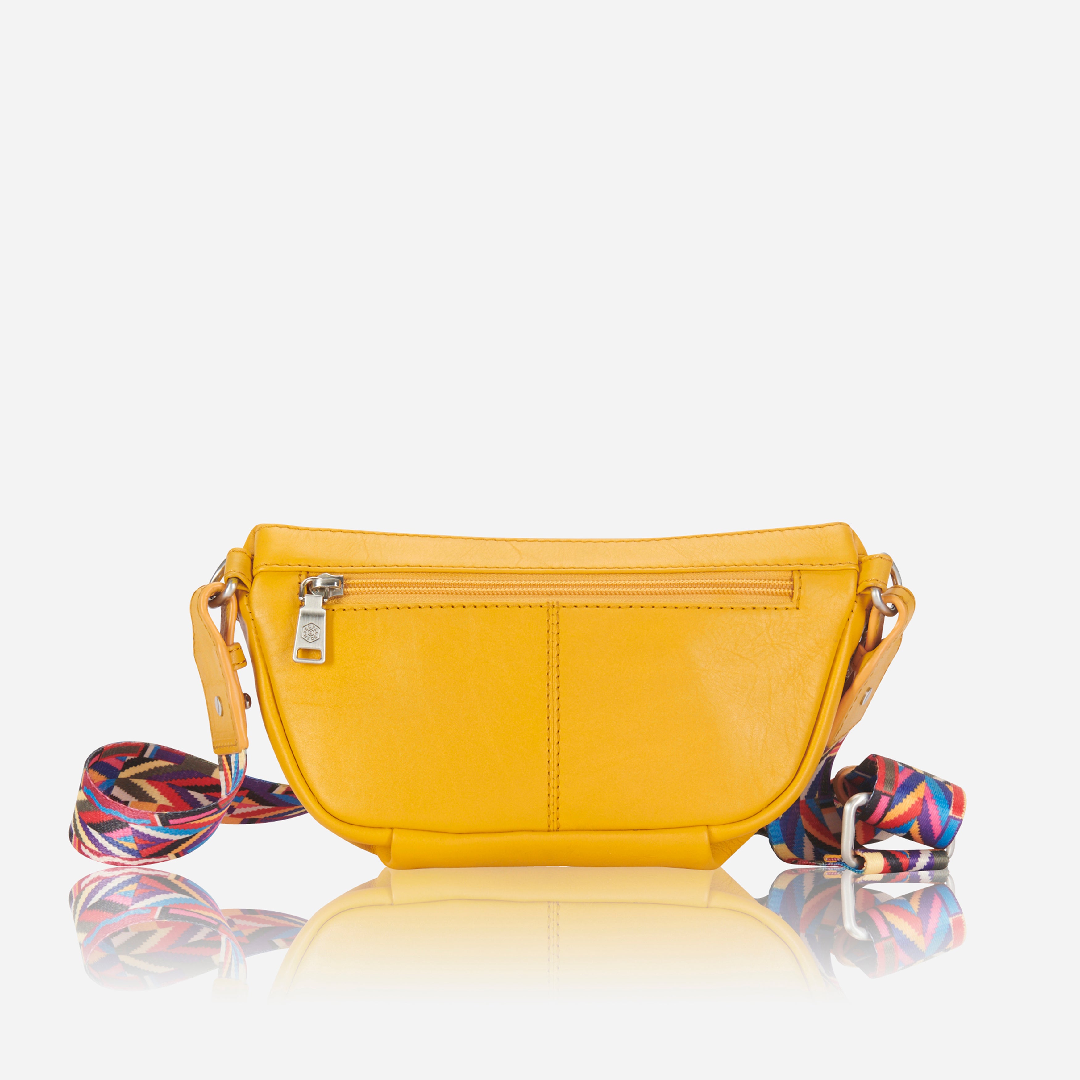 Slim Ladies Leather Waist Bag, Amber