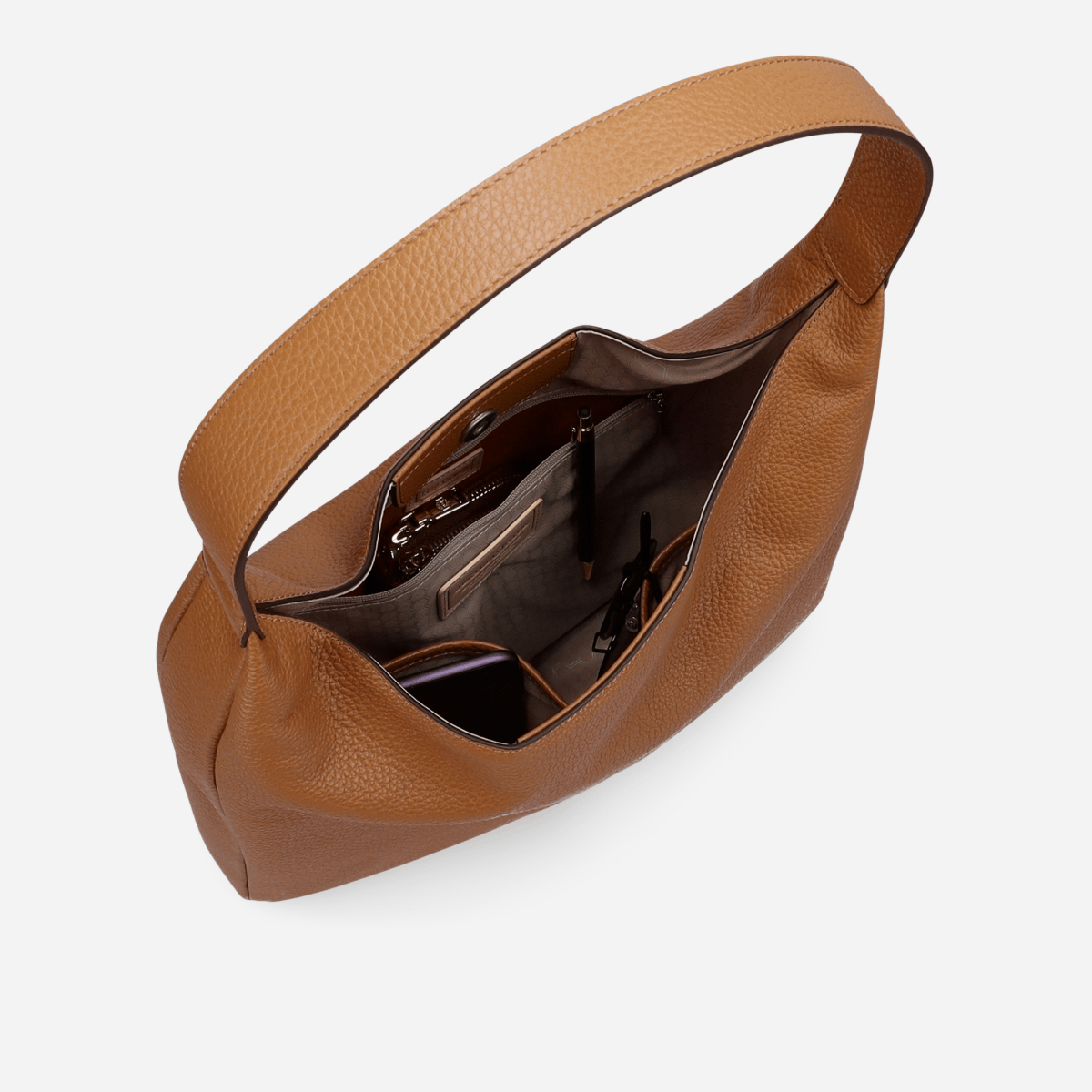 MADRID brown leather handbag by Jekyll & Hide - interior detail