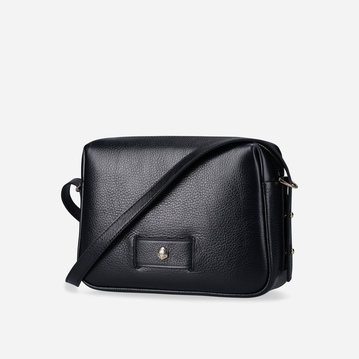 Back view of the black leather crossbody bag – Jekyll & Hide