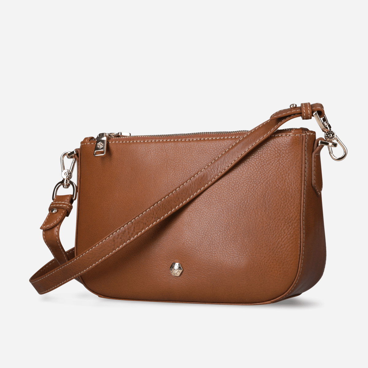 Paris tan leather crossbody bag by Jekyll & Hide - close-up detail