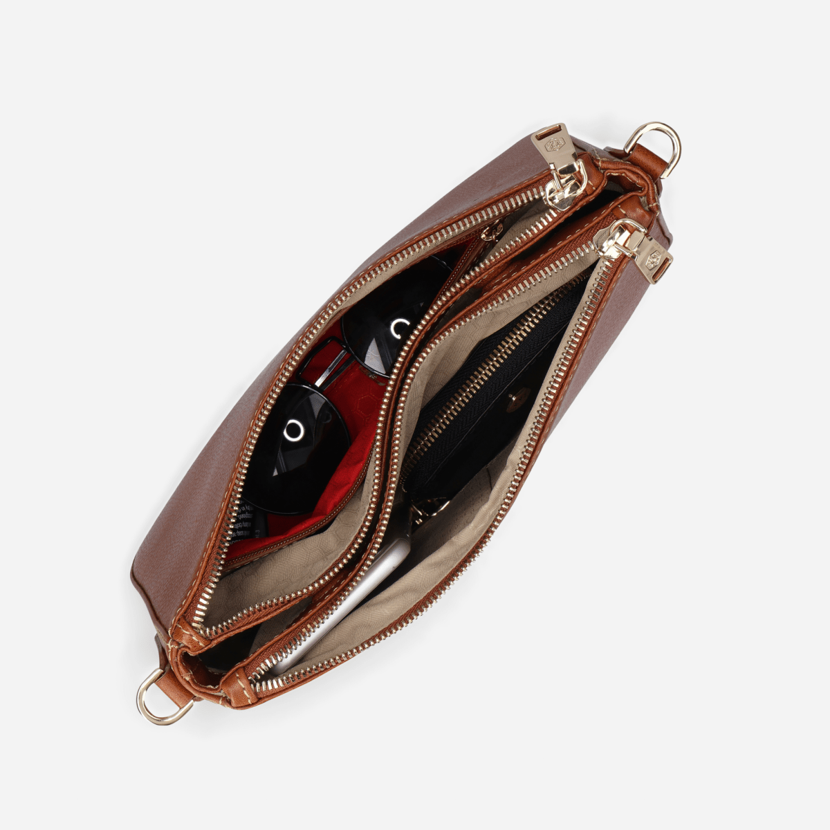 Paris tan leather crossbody bag by Jekyll & Hide - back view