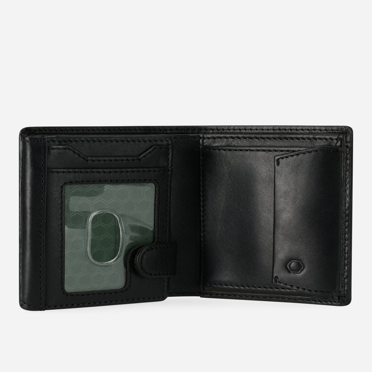 OXFORD black men's leather wallet by Jekyll & Hide - hardware detail