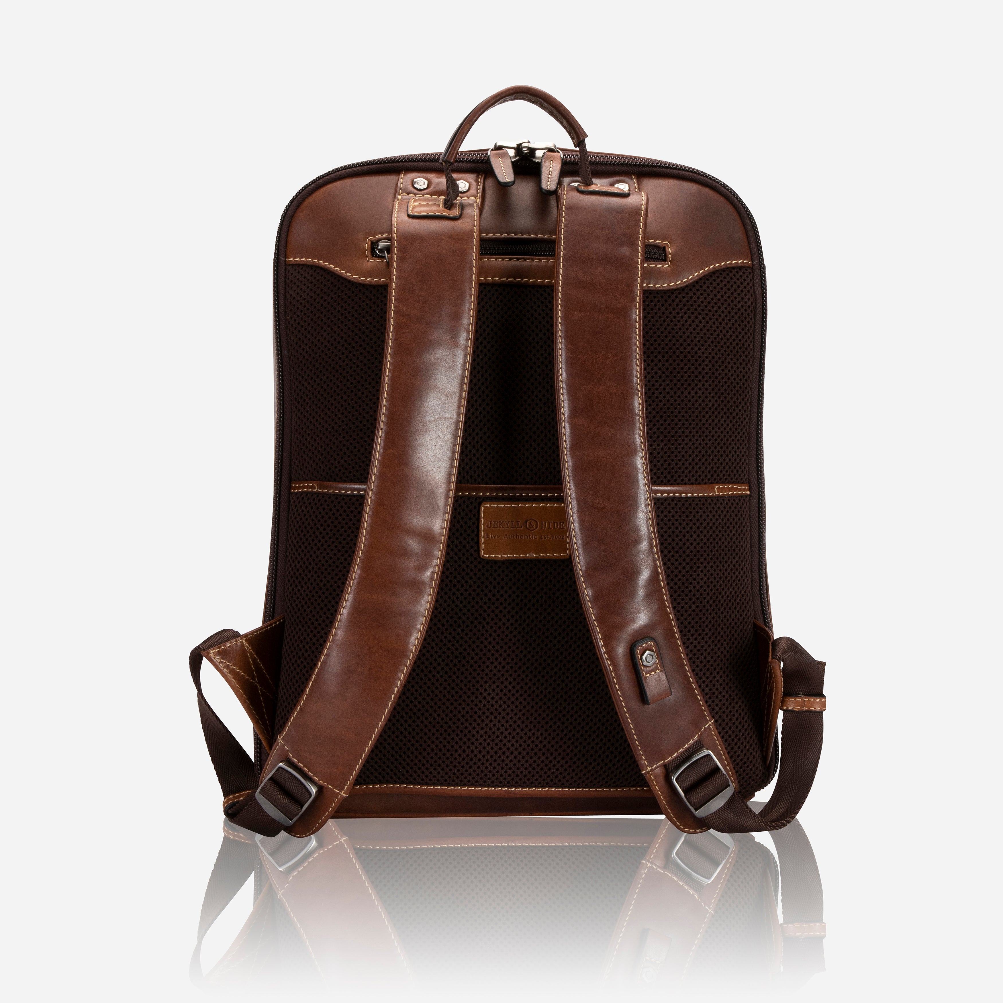 Oxford Double Compartment 15" Laptop Backpack, Espresso