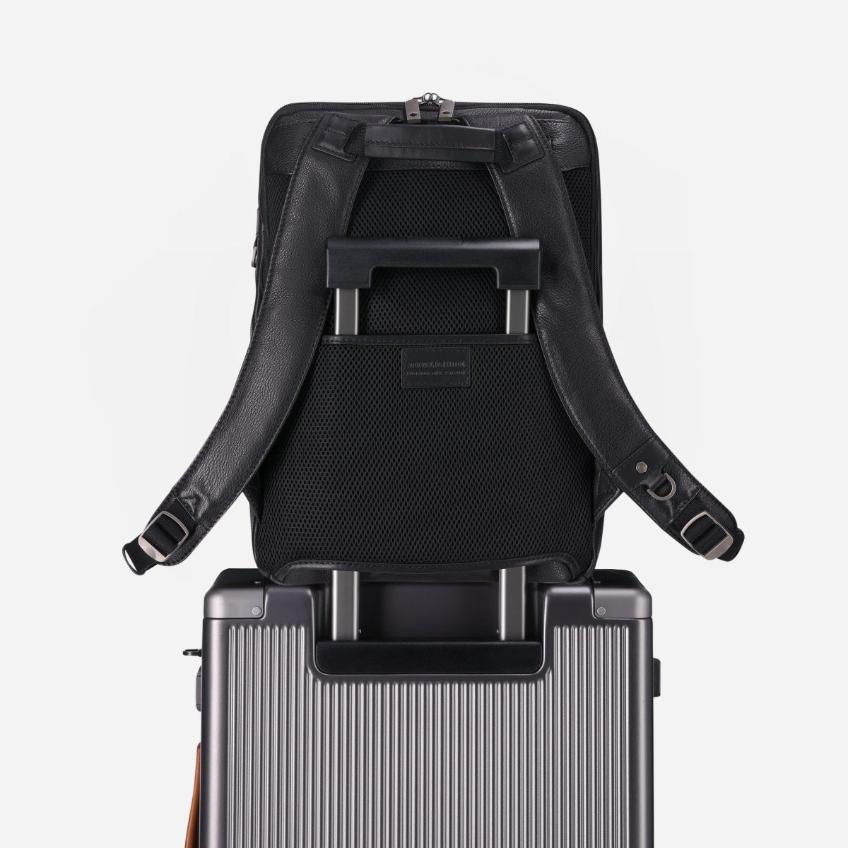 Full-grain leather backpack by Jekyll & Hide - stitching detail