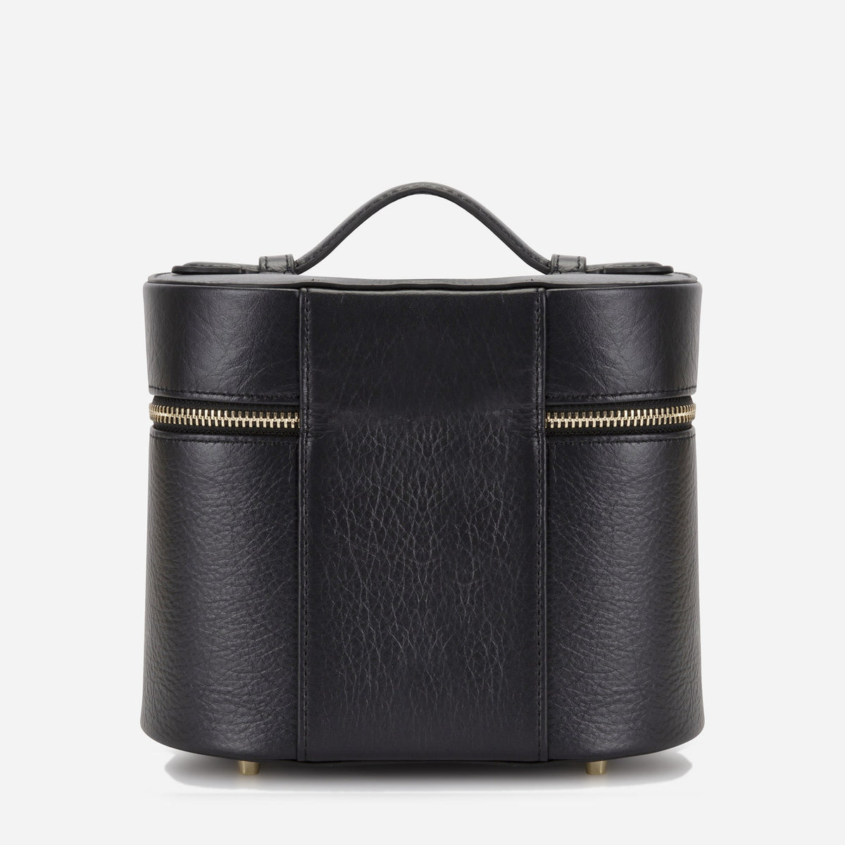 Back of the black Geneva Vanity Case with top carry handle
