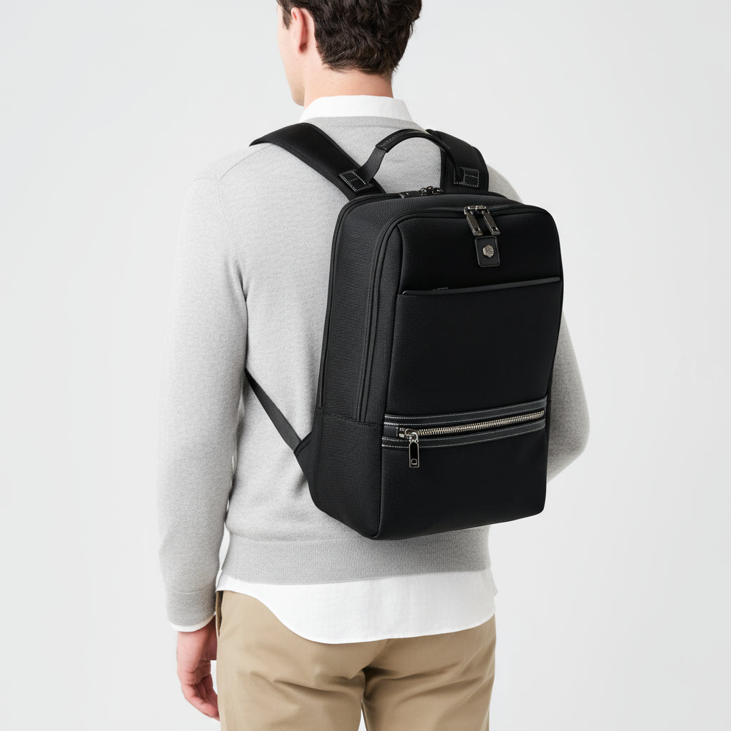 17" Nylon Laptop Backpack, Black