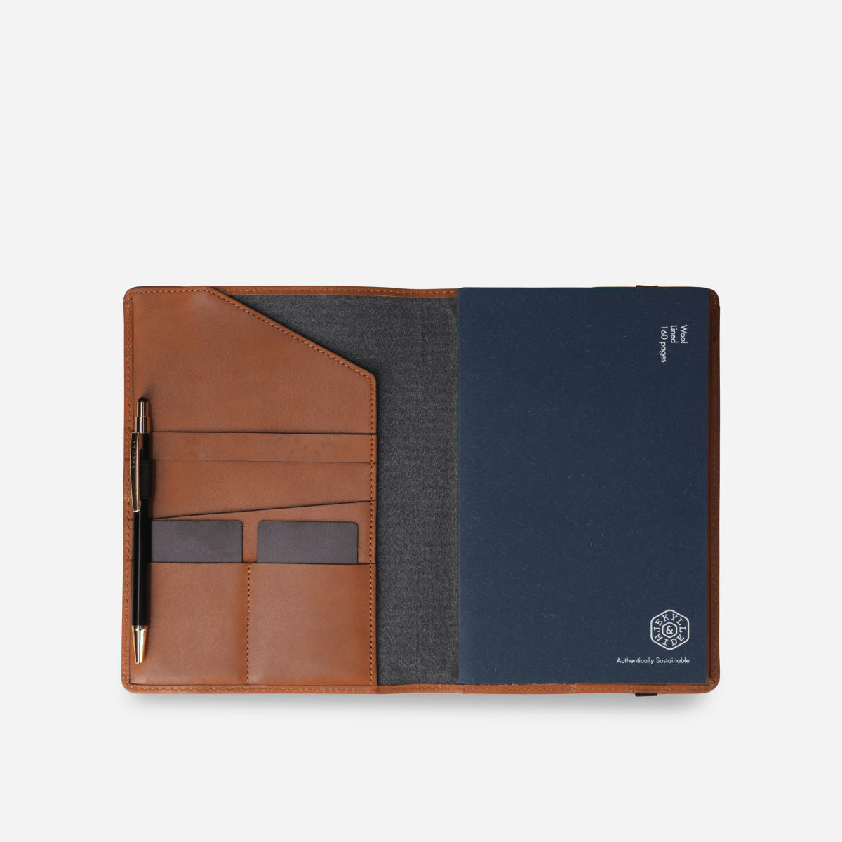 Havana camo leather notebook by Jekyll & Hide - stitching detail