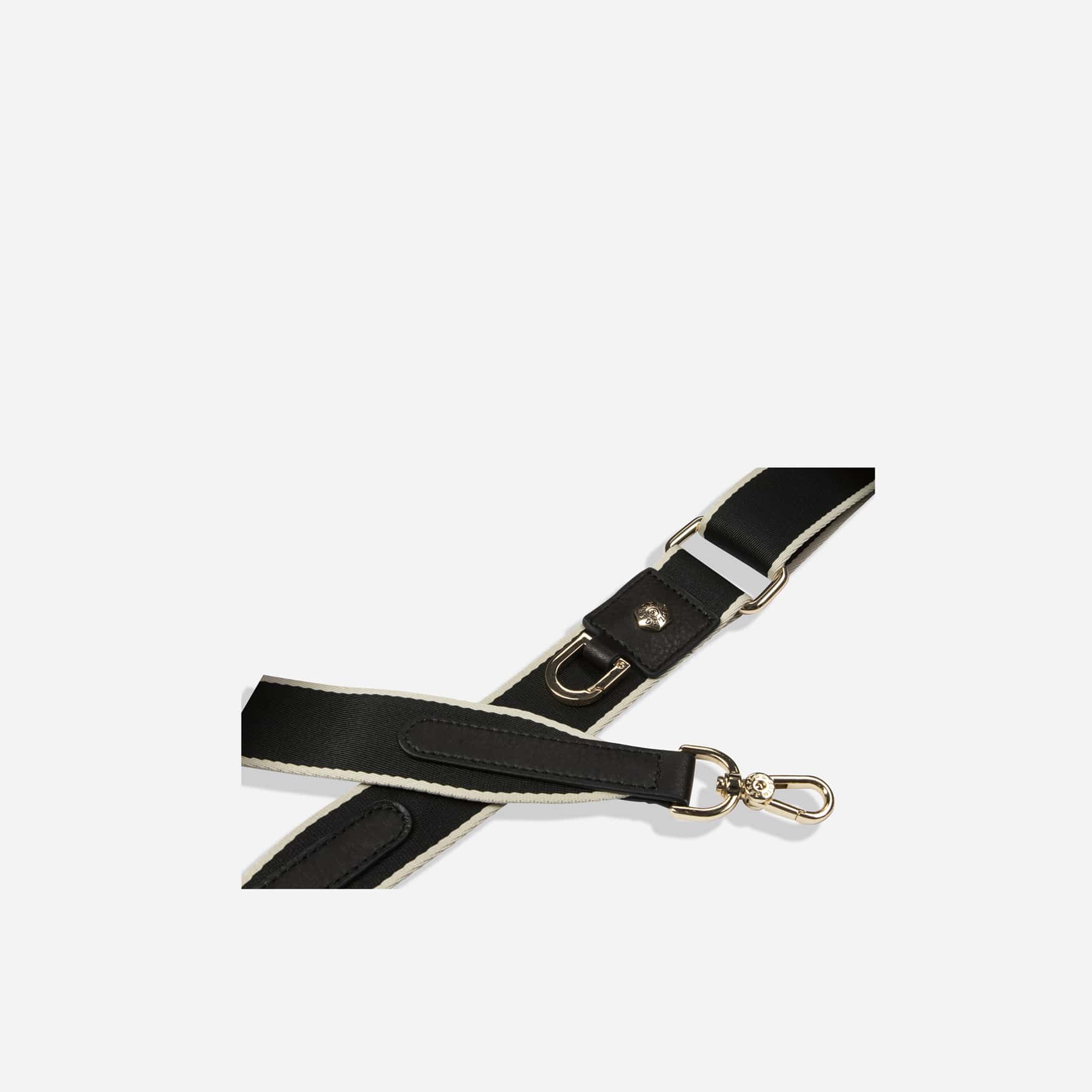 Geneva Shoulder Strap, Black Stone (Light Gold Fitting)