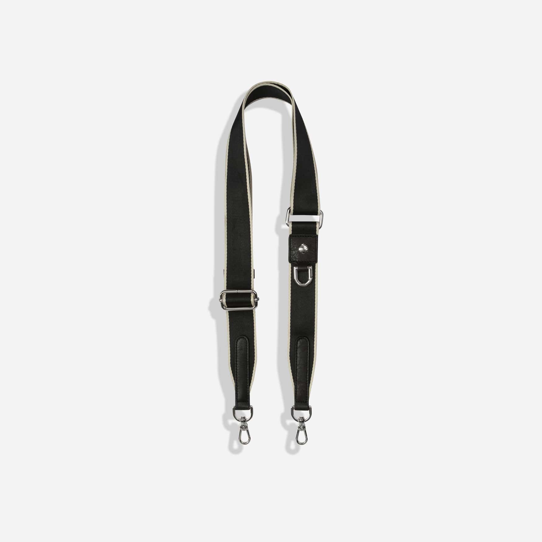 Geneva Shoulder Strap, Black Stone (Silver Fitting)
