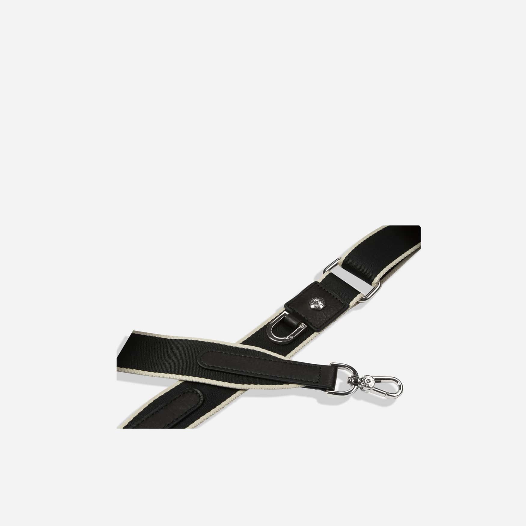 Geneva Shoulder Strap, Black Stone (Silver Fitting)
