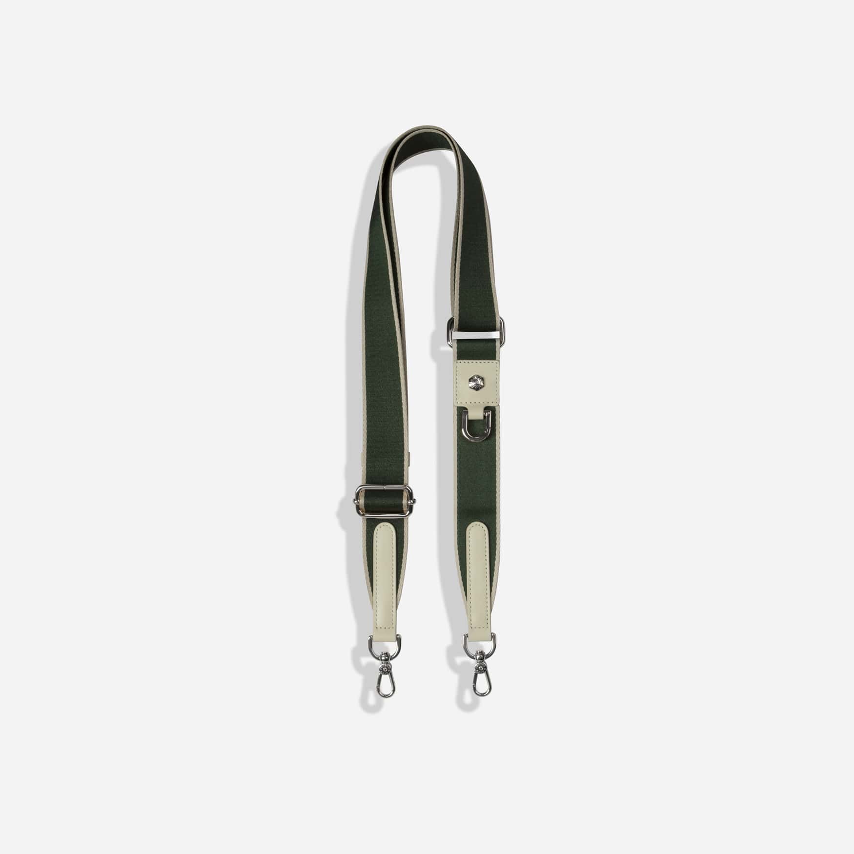 Geneva Shoulder Strap, White Green Stone (Silver Fitting)