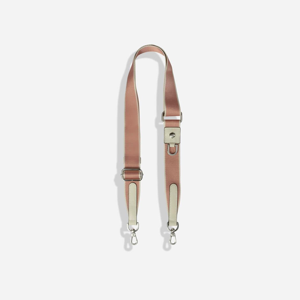 Geneva Shoulder Strap, Pink Stone (Silver Fitting)
