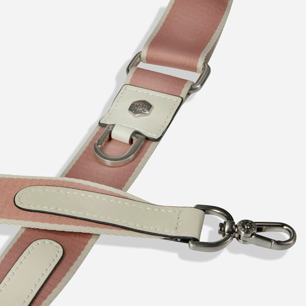 Geneva Shoulder Strap, Pink Stone (Silver Fitting)