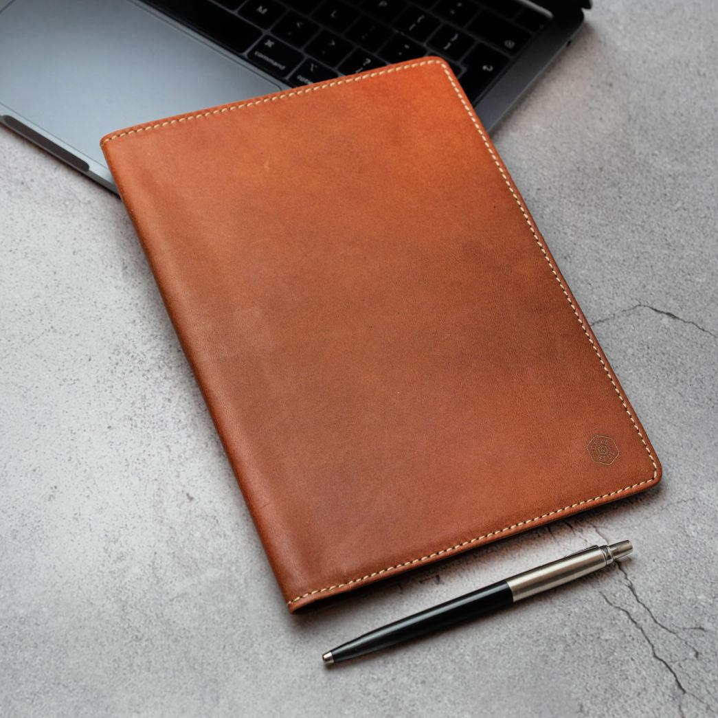 Leather A5 Notebook Cover, Clay