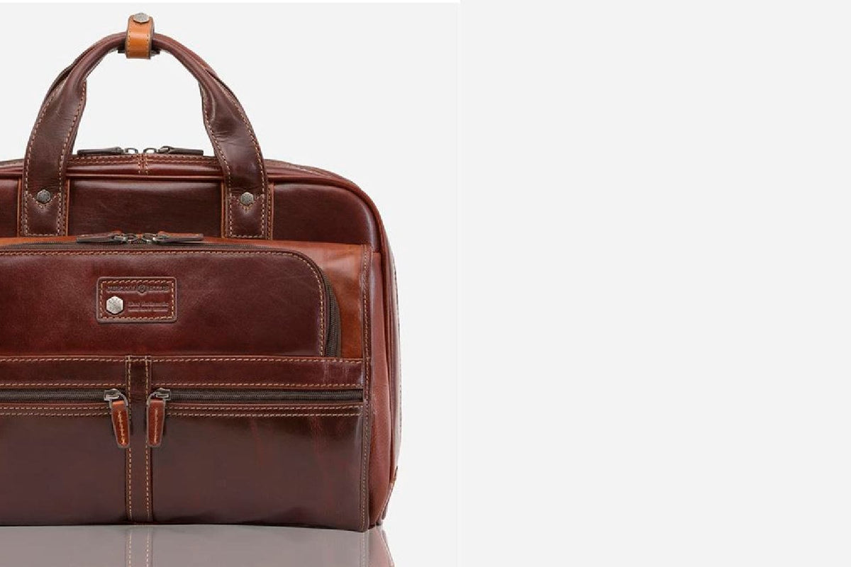 Collateral Briefcase Colt Indulge Large Multi Compartment Briefcase in Rich Mahogany ...
