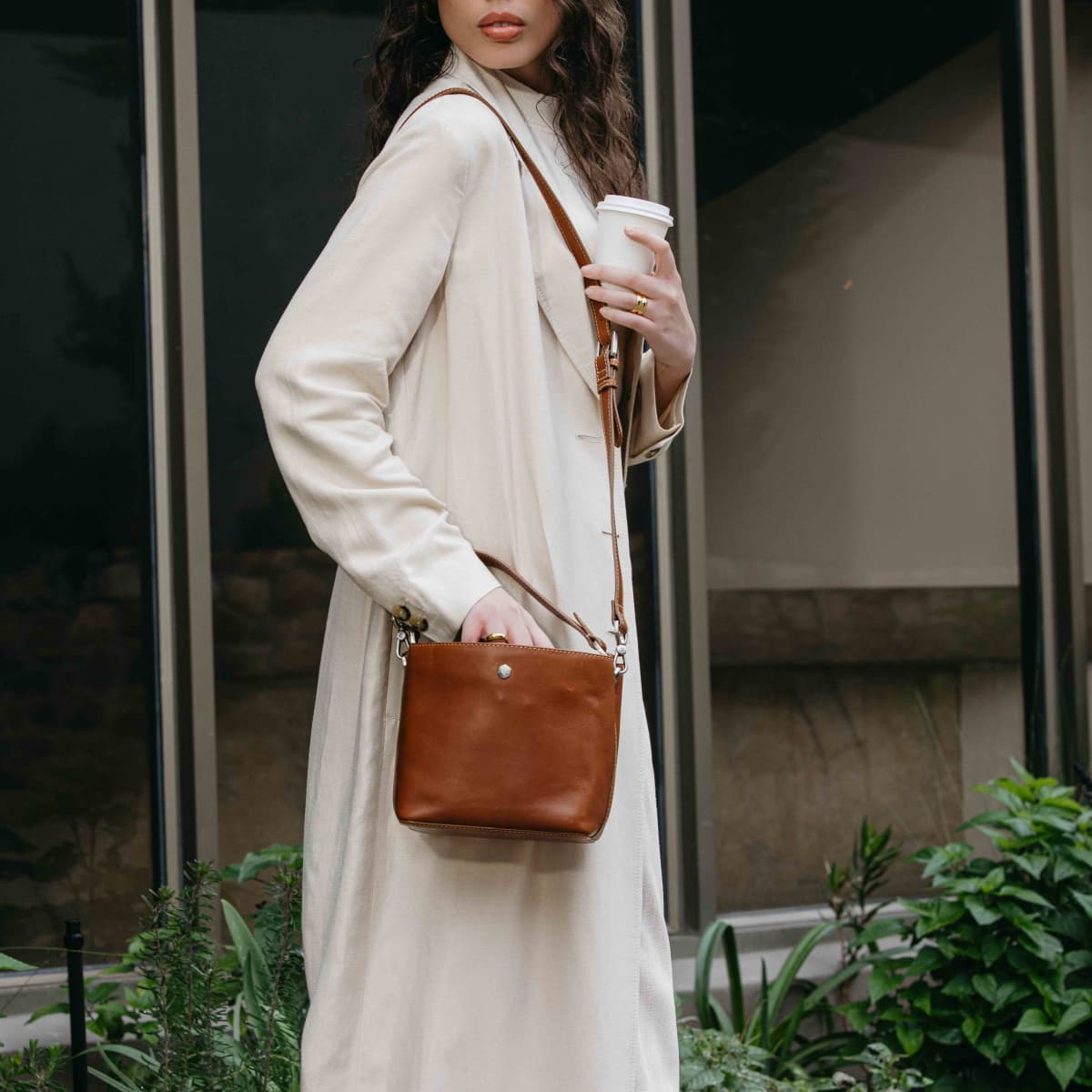 Leather Bucket Bag