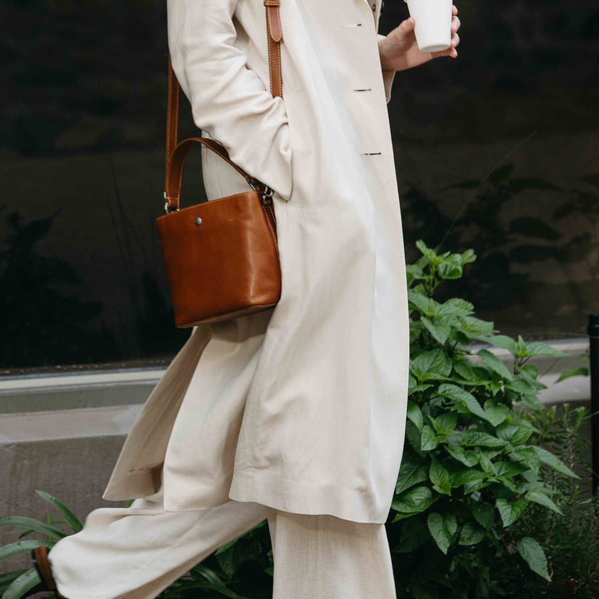 Leather Bucket Bag
